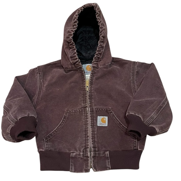 Carhartt Other - Vintage Kids Carhartt Active Jacket Faded Burgundy Duck Canvas Size 4T